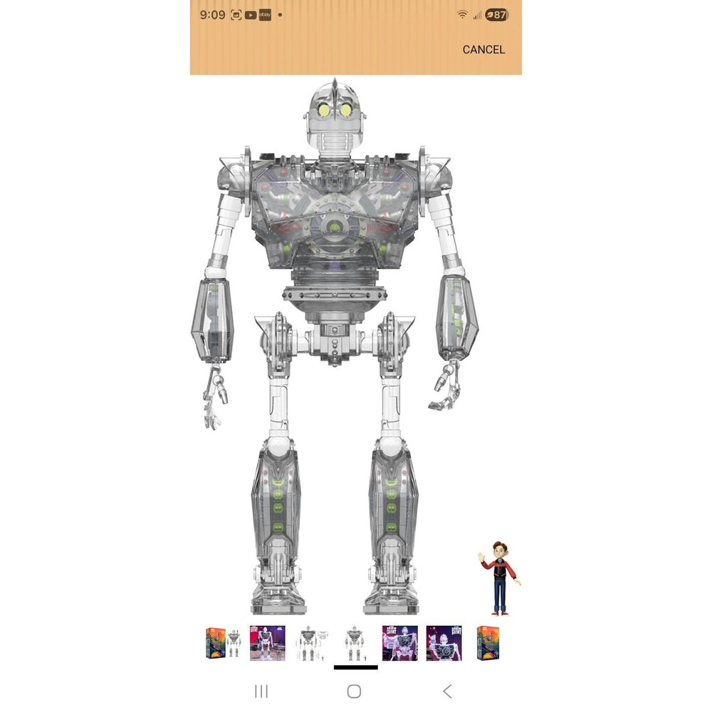 Super7 THE IRON GIANT Super Cyborg CLEAR X-RAY 11" Action Figure w/ Hogarth 2024 - Picture 6 of 13